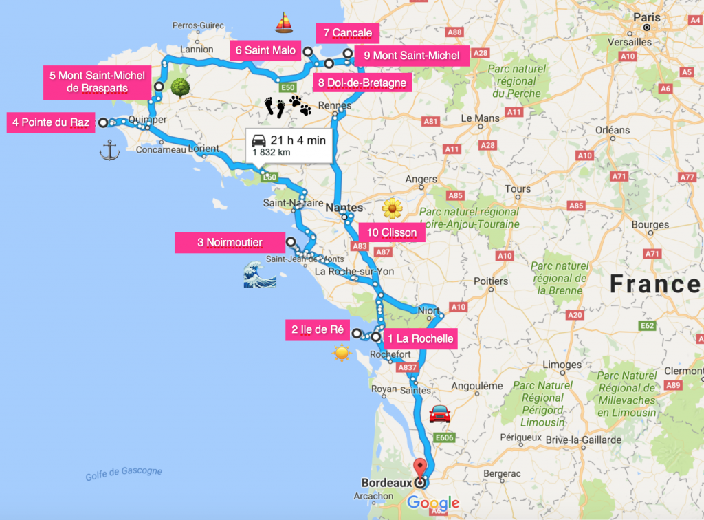 france road trip 1 week